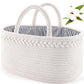 Abenkle Baby Diaper Caddy, Nursery Storage Bin And Car Organizer For Diapers Wipes, Cotton Rope Basket Changing Table Caddy
