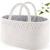 Abenkle Baby Diaper Caddy, Nursery Storage Bin And Car Organizer For Diapers Wipes, Cotton Rope Basket Changing Table Caddy