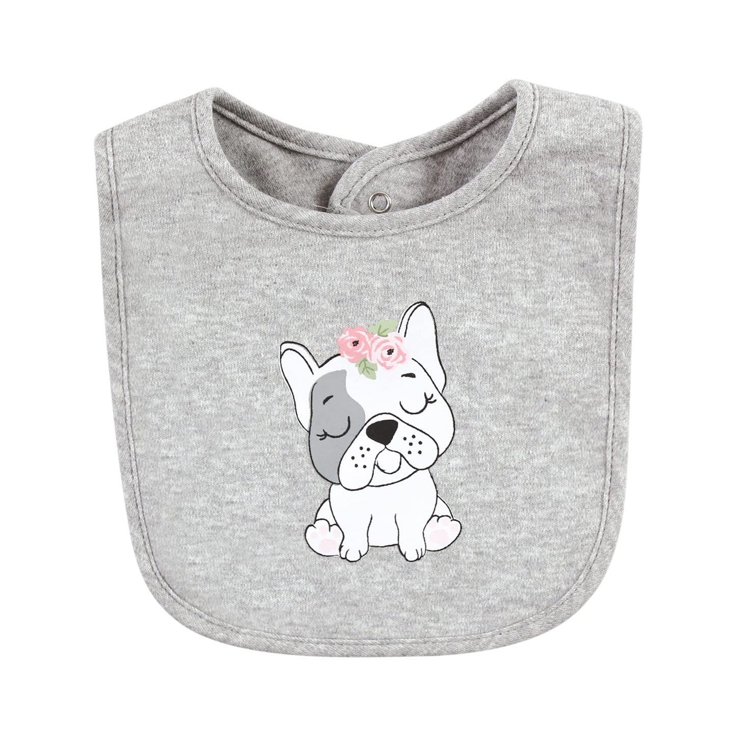 Hudson Baby Unisex Baby Cotton Bibs, Girl Whimsical Dog, One Size