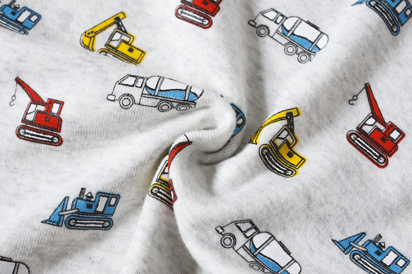 Family Feeling 4 Piece Baby Boys Excavator Pajamas Long Sleeve 100% Cotton Toddler Pjs 18-24 Months