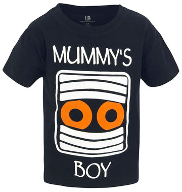 Unique Baby Boys Toddler Mummy'S Boy Halloween Short Sleeved T Shirt (18M) Black