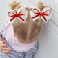 Lmymhmlm 2Pcs Lace Hair Bows For Girls, White Lace And Red Hair Ribbons, Alligator Bow Hair Clips, Handmade Hair Accessories For