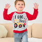 Akyzic Boys Valentines Day Clothes Toddler Heart Shirt Love Sweatshirt Toddler Boy Truck & Bulldozers Raglan Long Sleeve Pullove