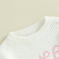Baby Girl Cute Long Sleeve Crew Neck Love Embroidery Sweater Toddler Valentine Day Outfits (White Sweet, 6-12 Months)