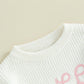 Baby Girl Cute Long Sleeve Crew Neck Love Embroidery Sweater Toddler Valentine Day Outfits (White Sweet, 18-24 Months)