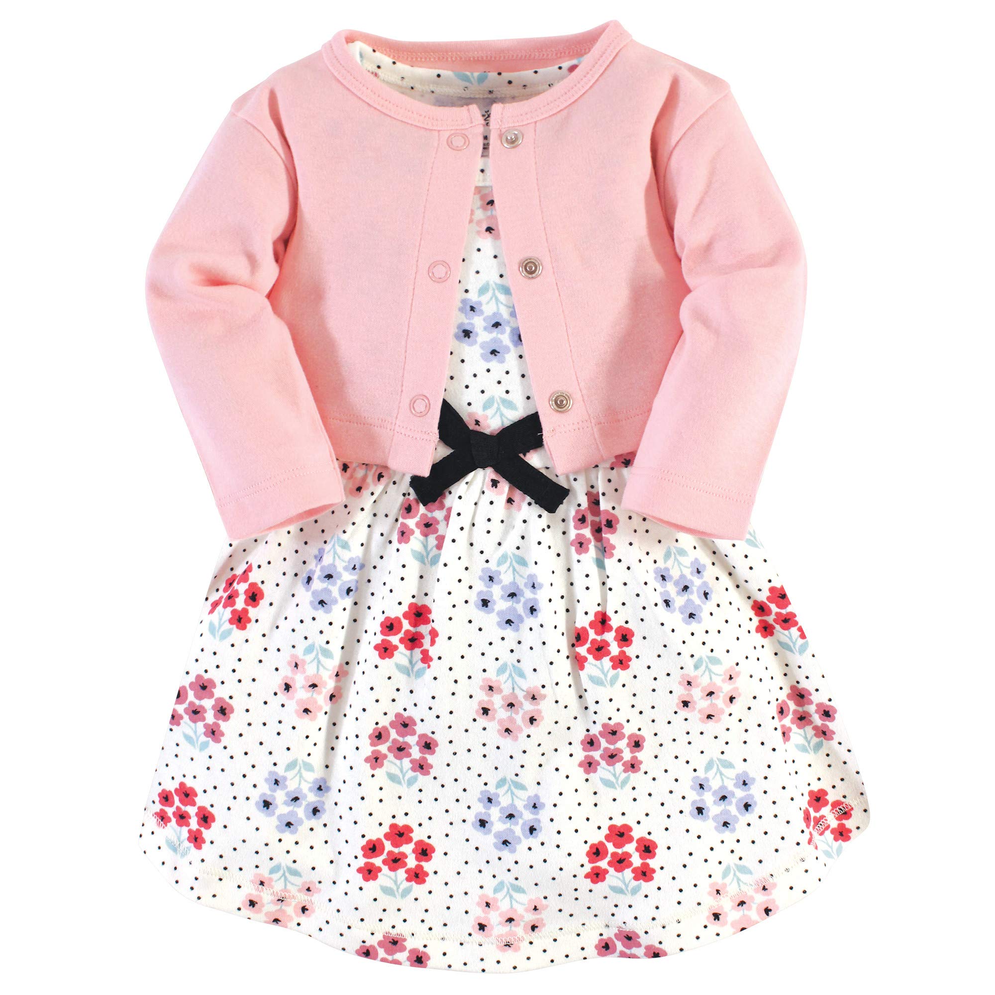 Touched By Nature Baby Girls' Organic Cotton Dress And Cardigan, Floral Dot, 2-T WBBAPB07VG97YN7