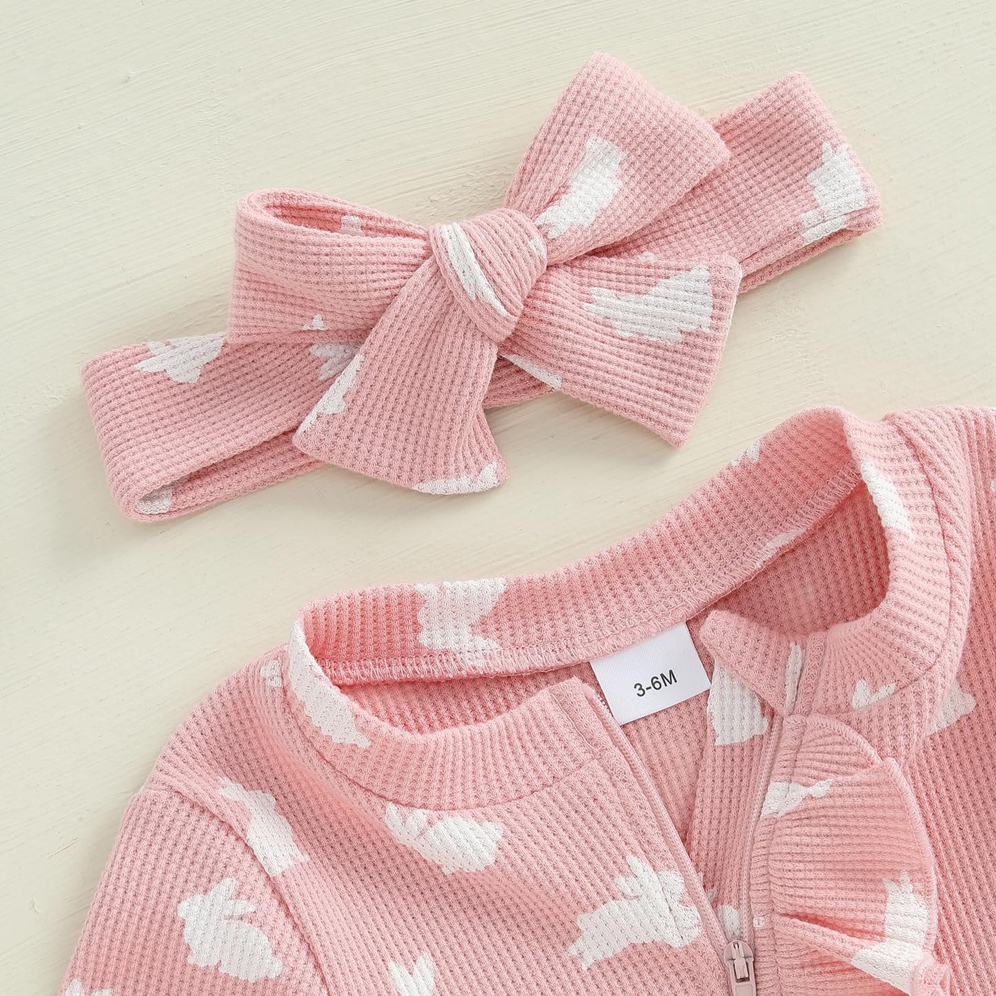 Ayalinggo Valentines Baby Girl Outfit Bowknot Heart Footie Romper Long Sleeve Onesie Newborn Christmas Clothes (Easter Bunny Pri