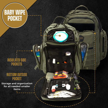 Highspeeddaddy Ranger Green Diaper Bag Backpack, Unisex, 20-Inch