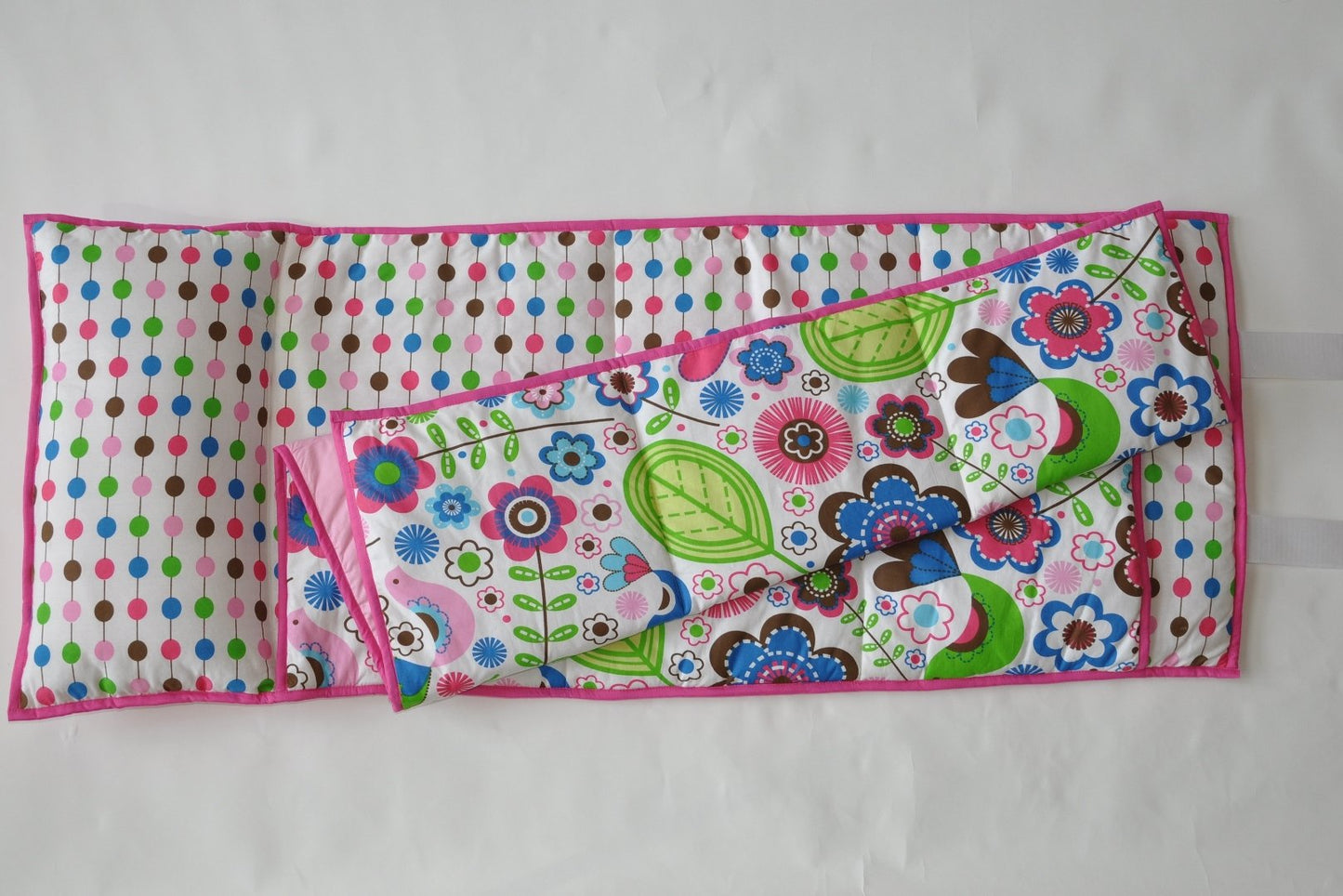 Bacati - 100% Cotton Percale Soft Breathable Fabrics Nap Mat with Pillow for Toddler Girls, Measures 50 x 20 x 1.5 Inches, Ideal