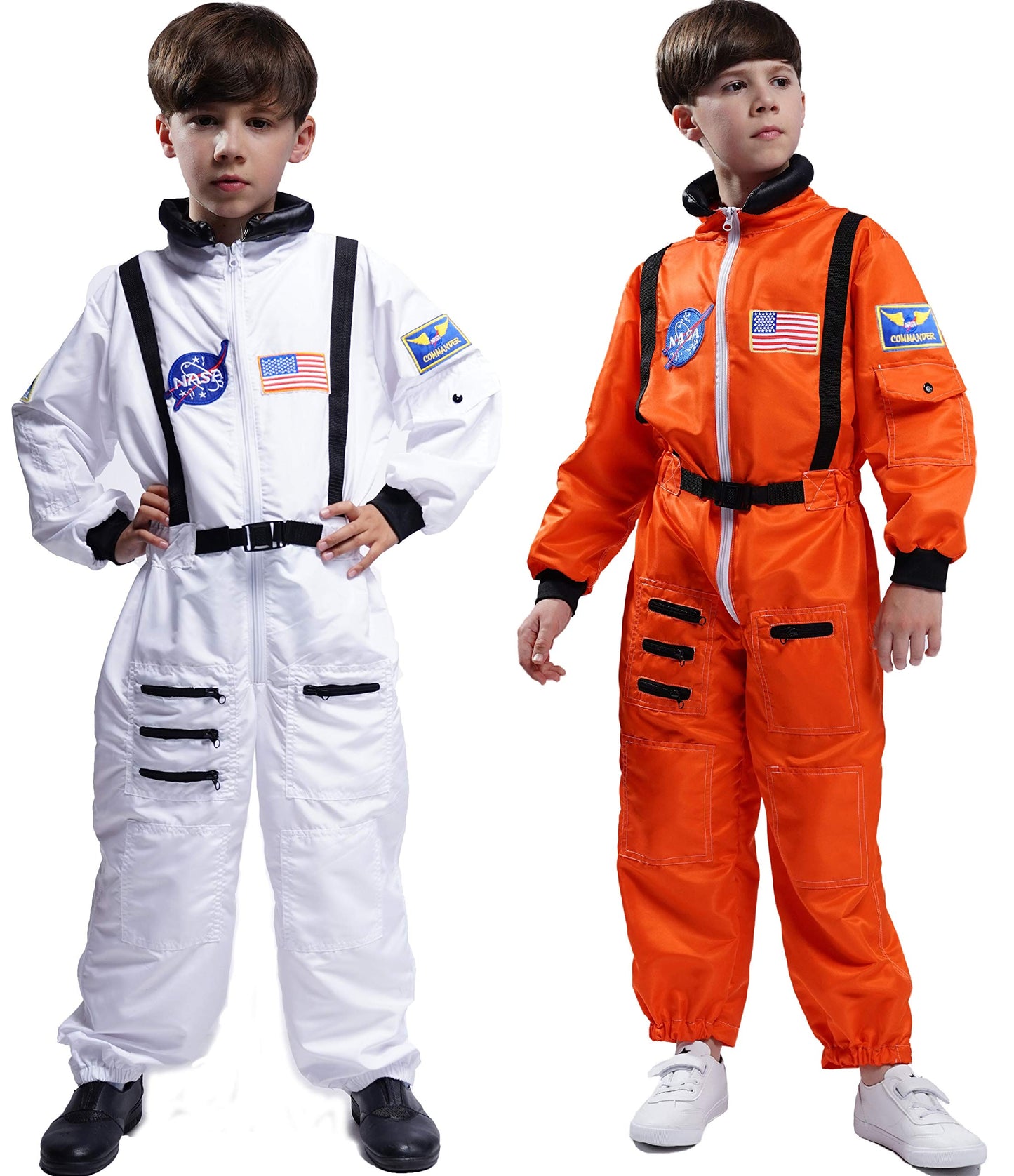 Maxim Party Supplies Kids Astronaut Costume Space Suit Onesie With Embroidered Patches And Pockets For Children, Boys, Toddlers