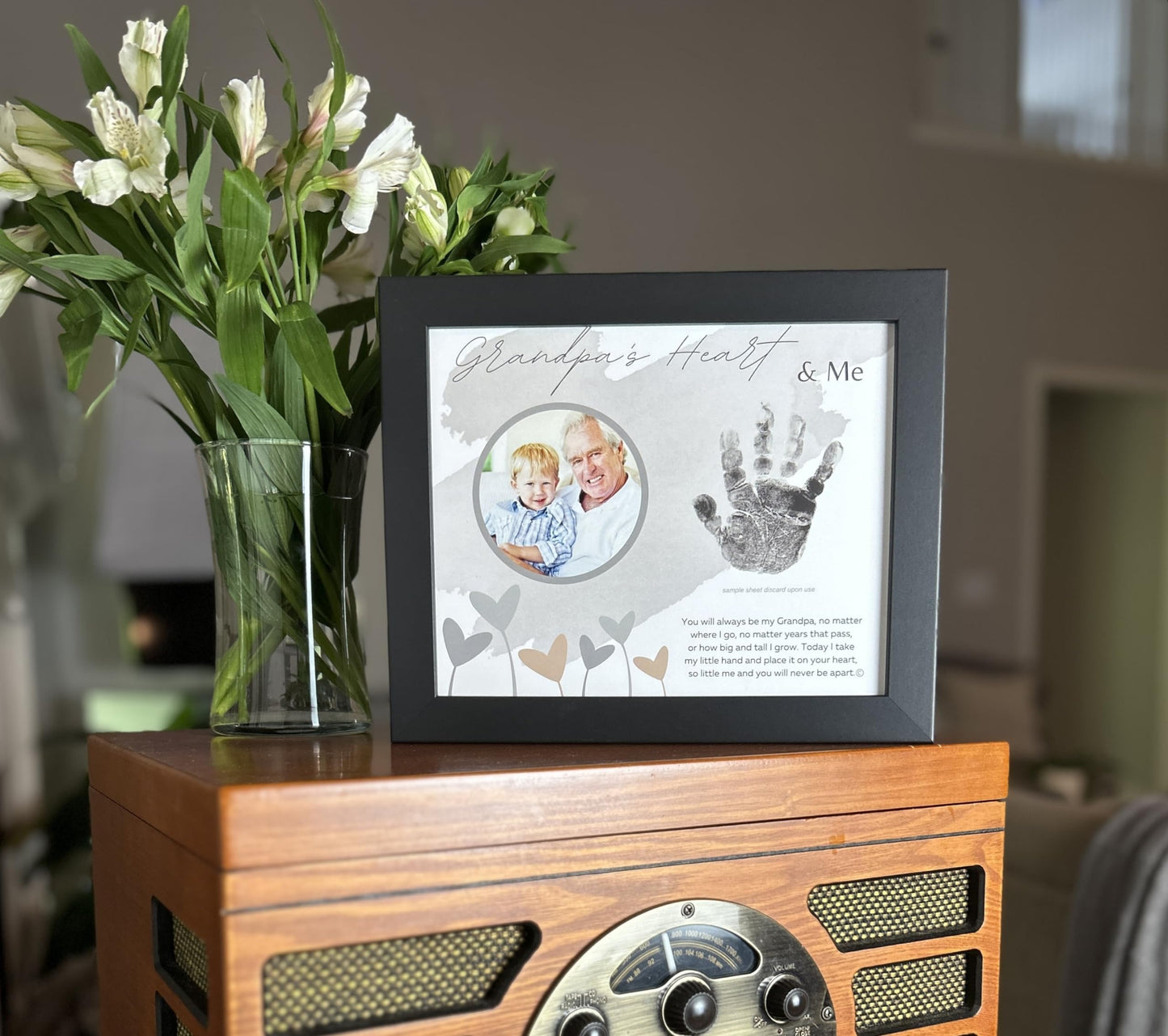 Baby Child Keepsake Handprint Frame For Grandpa With Poetry - Loving Gift For Grandfather For Christmas, Father'S Day- Made In U