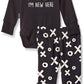 Blue Banana Baby Infant Bodysuit Pants Set, Black, 18M