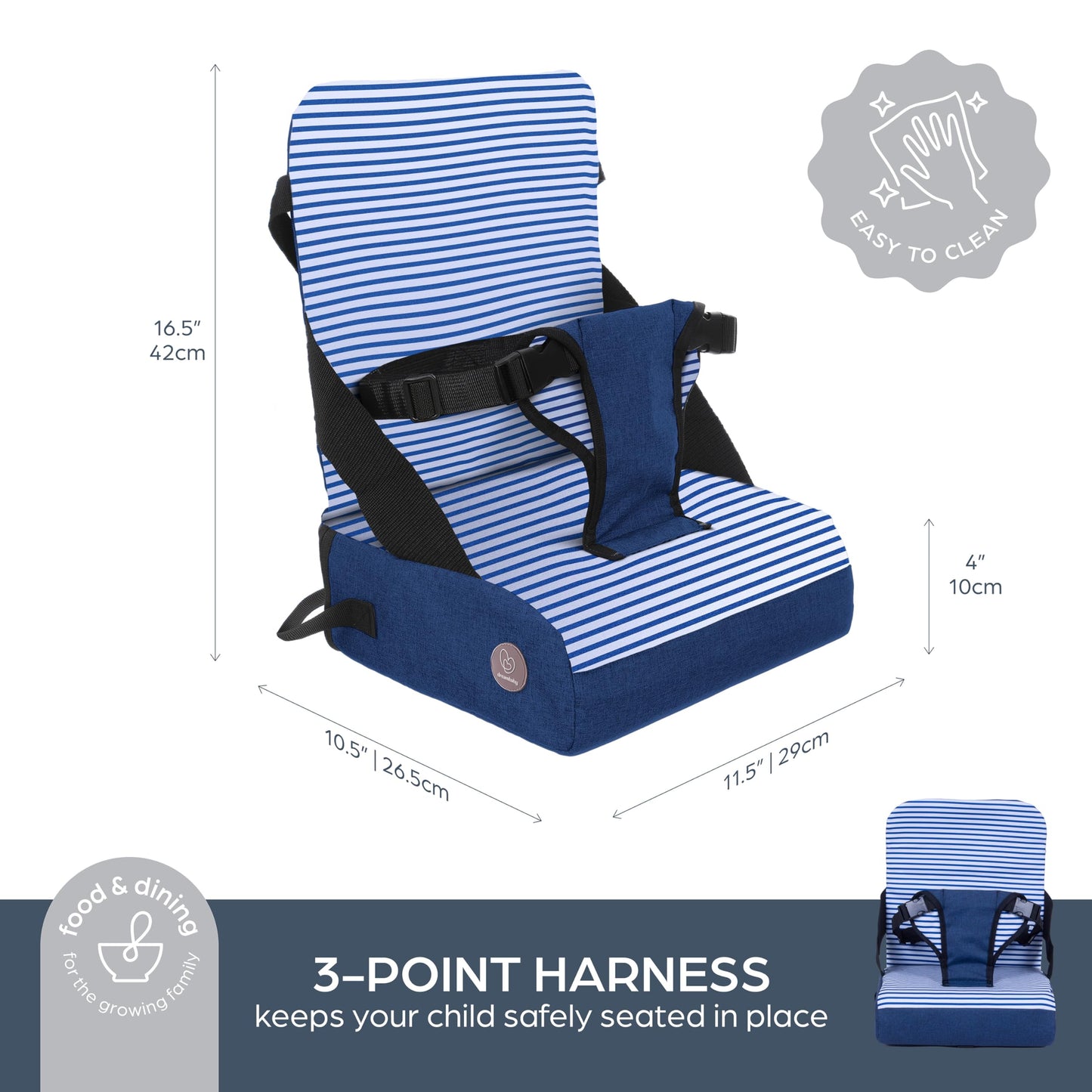 Dreambaby Grab N Go Travel Booster Seat - Portable Toddler High Chair For Dining (6M-5Y) With Storage & Shoulder Strap