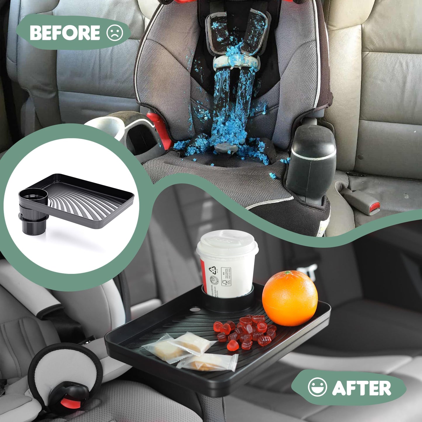 Ms Master Show Car Seat Tray For Kids Car Seat Tray With Expandable Base For Snacks, Toys, Books, Entertainment Kids Travel Esse