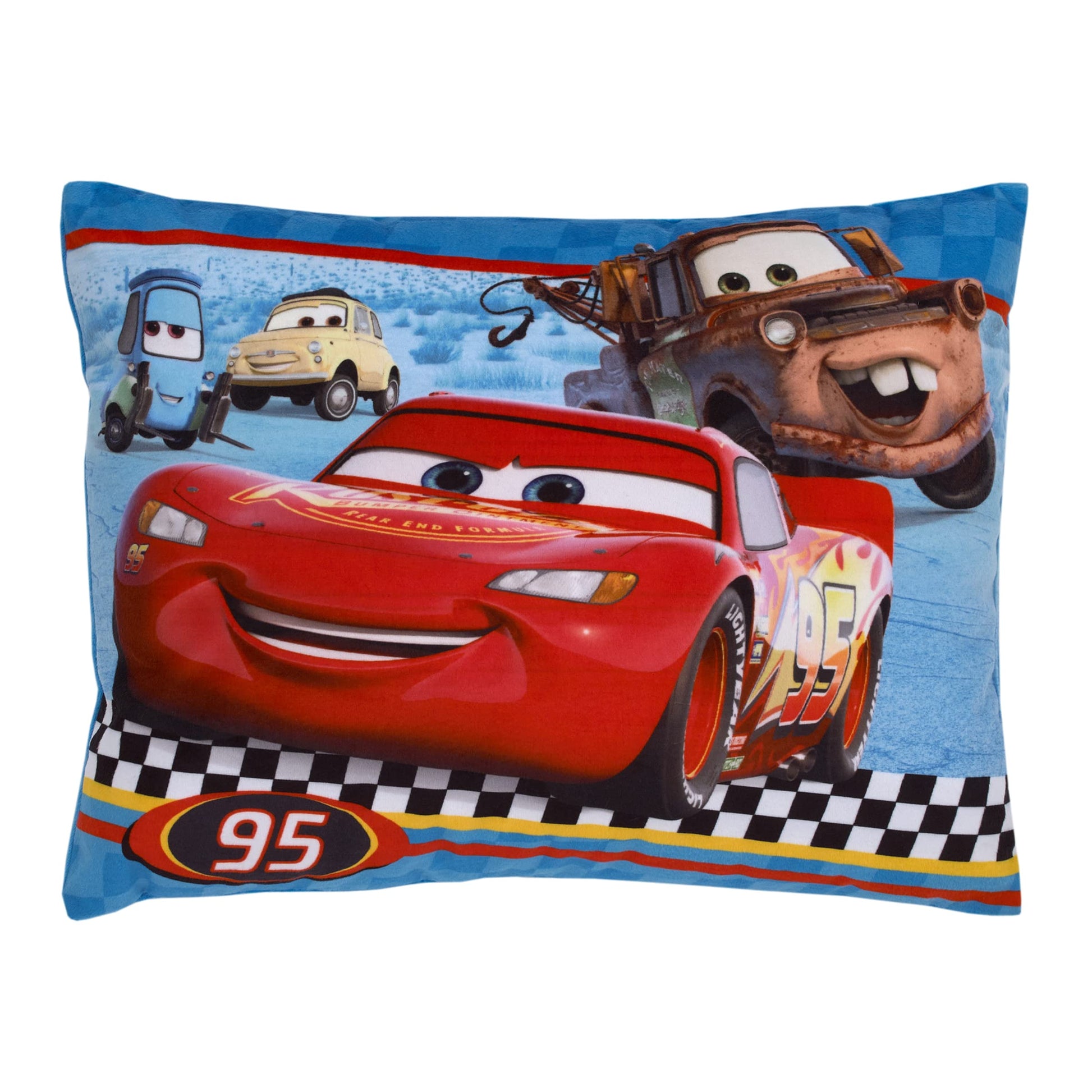 NoJo Disney Cars Radiator Springs Lightning McQueen & Tow-Mater Decorative Throw Pillow - Soft and Comfortable