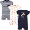 Hudson Baby Unisex Cotton Rompers, Pizza, 0-3 Months