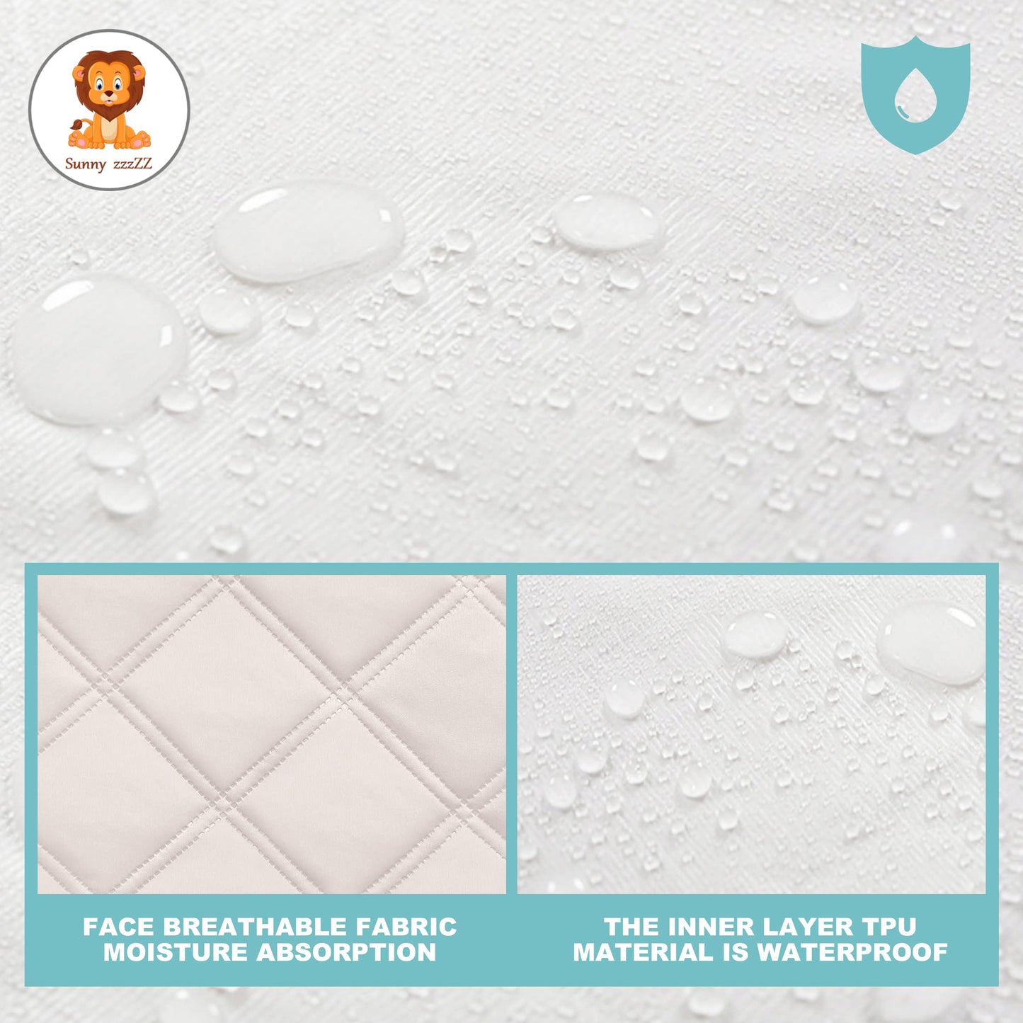 Sunny zzzZZ 6 Pack Baby Waterproof Changing Pad Liners - Quilted Thicker Ultra Soft Changing Table Cover Liners - Durable & Easy