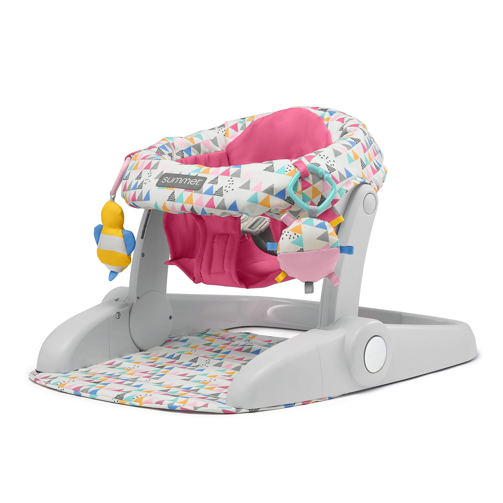 Summer Infant Learn-to-Sit 2-Position Floor Seat (Funfetti Pink) - Sit Baby Up in This Adjustable Baby Activity Seat Appropriate