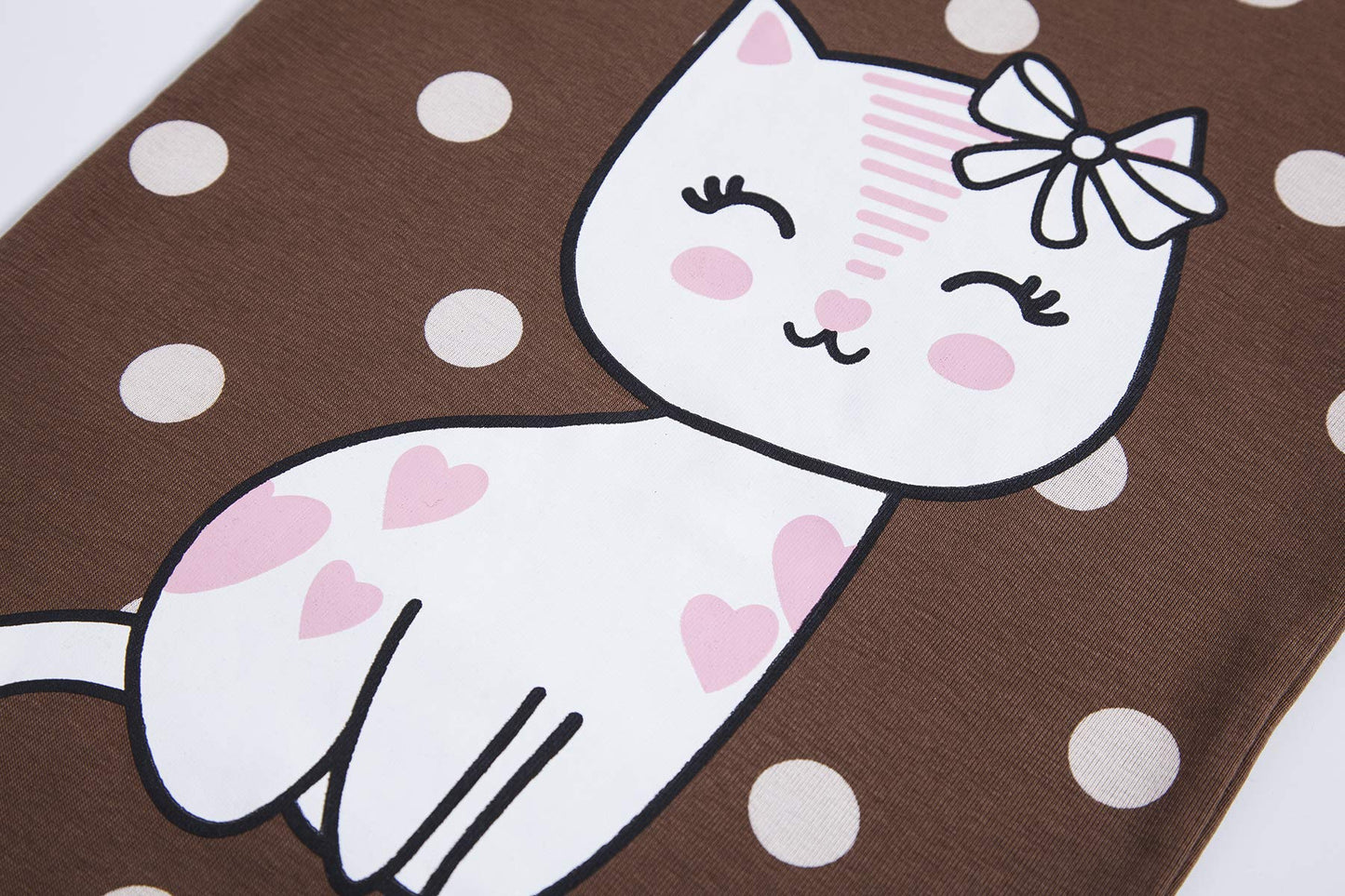 Family Feeling Baby Girls Cat Pajamas Long Sleeve Cotton Brown Infant Kid 18-24 Monthes