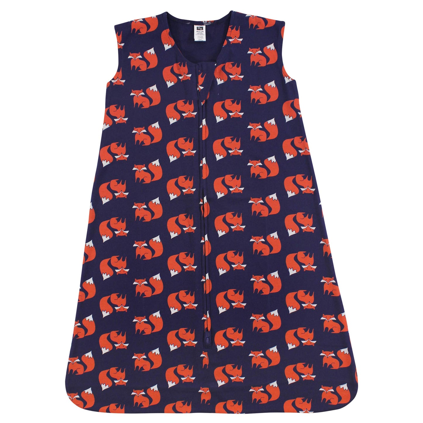 Hudson Baby Unisex Baby Cotton Sleeveless Wearable Sleeping Bag, Sack, Blanket, Fox, 0-6 Months