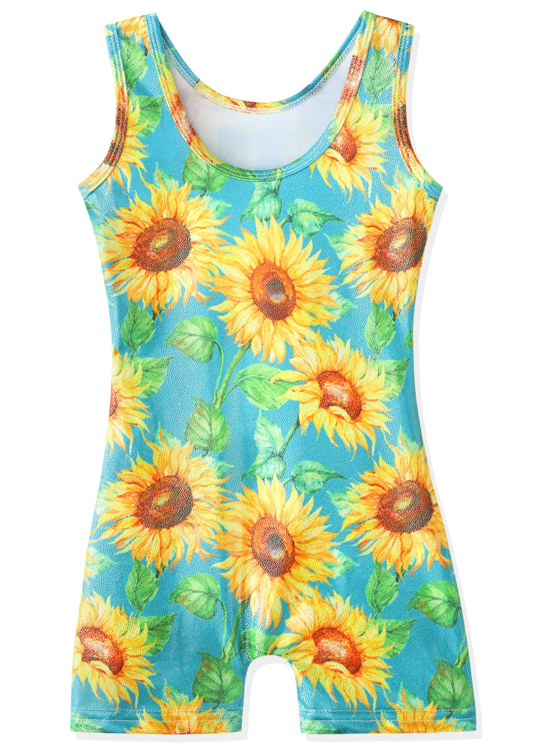 Hoziy Baby Leotards 12-18 Months For Gymnastics 18-24 18 Months 24 Month 1T 2T 1-2T Toddlers Bodysuits Dance Teal Blue Sunflower
