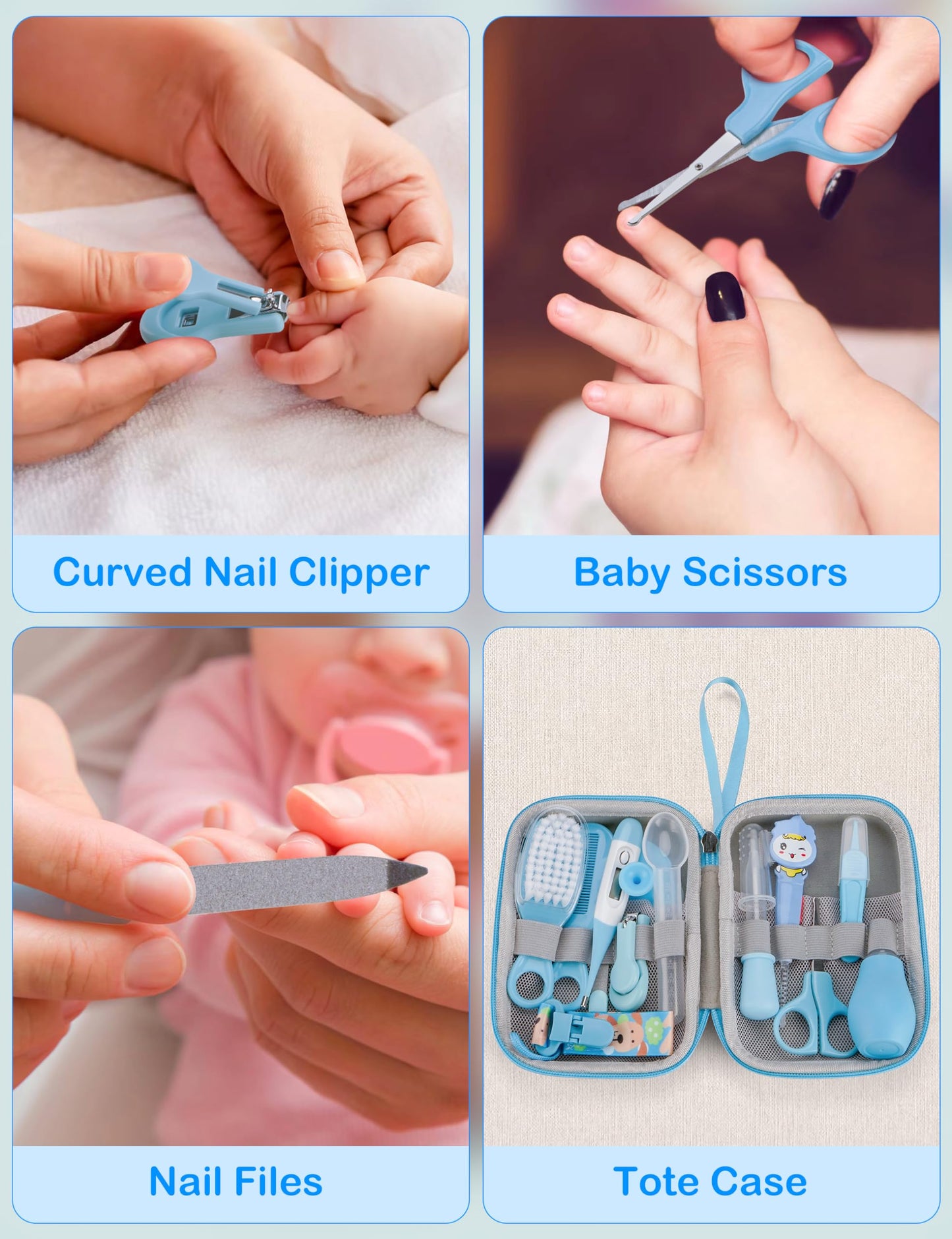 Ottolives Baby Healthcare And Grooming Kit, 15 In 1 Baby Shower Gifts With Nail File, Hair Brush Comb, Toothbrush, Nasal Aspirat