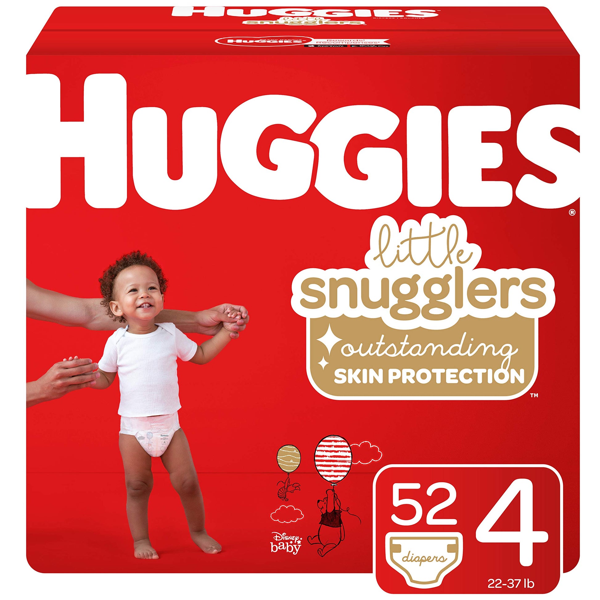 Huggies Little Snugglers Baby Diapers, Size 4, 52 Ct