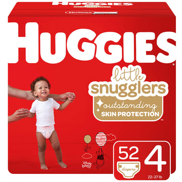 Huggies Little Snugglers Baby Diapers, Size 4, 52 Ct