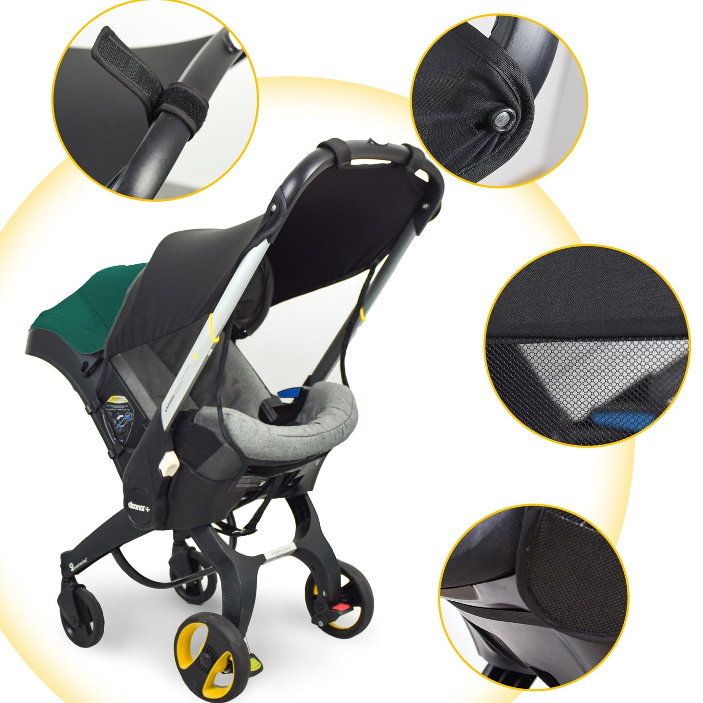 Custom Designed Sunshade Extension Compatible With Doona Car Seat Stroller, Marsheepy Stroller Sun Shade Baby Car Seat Uv Protec