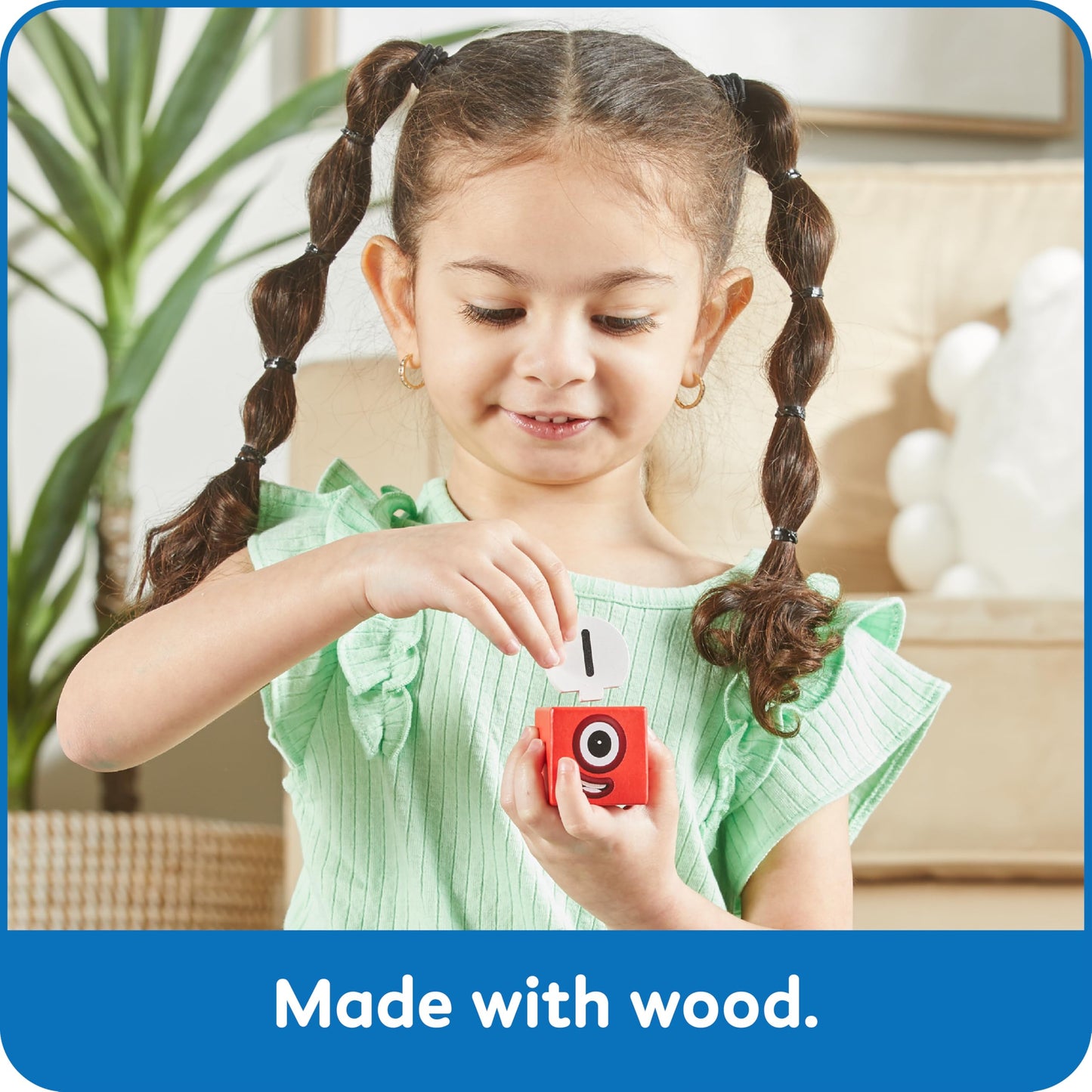 hand2mind Numberblocks One to Five Wooden Blocks, Wood Building Blocks for Toddlers 2-4 Years, Stacking Toys, Montessori Math Ma