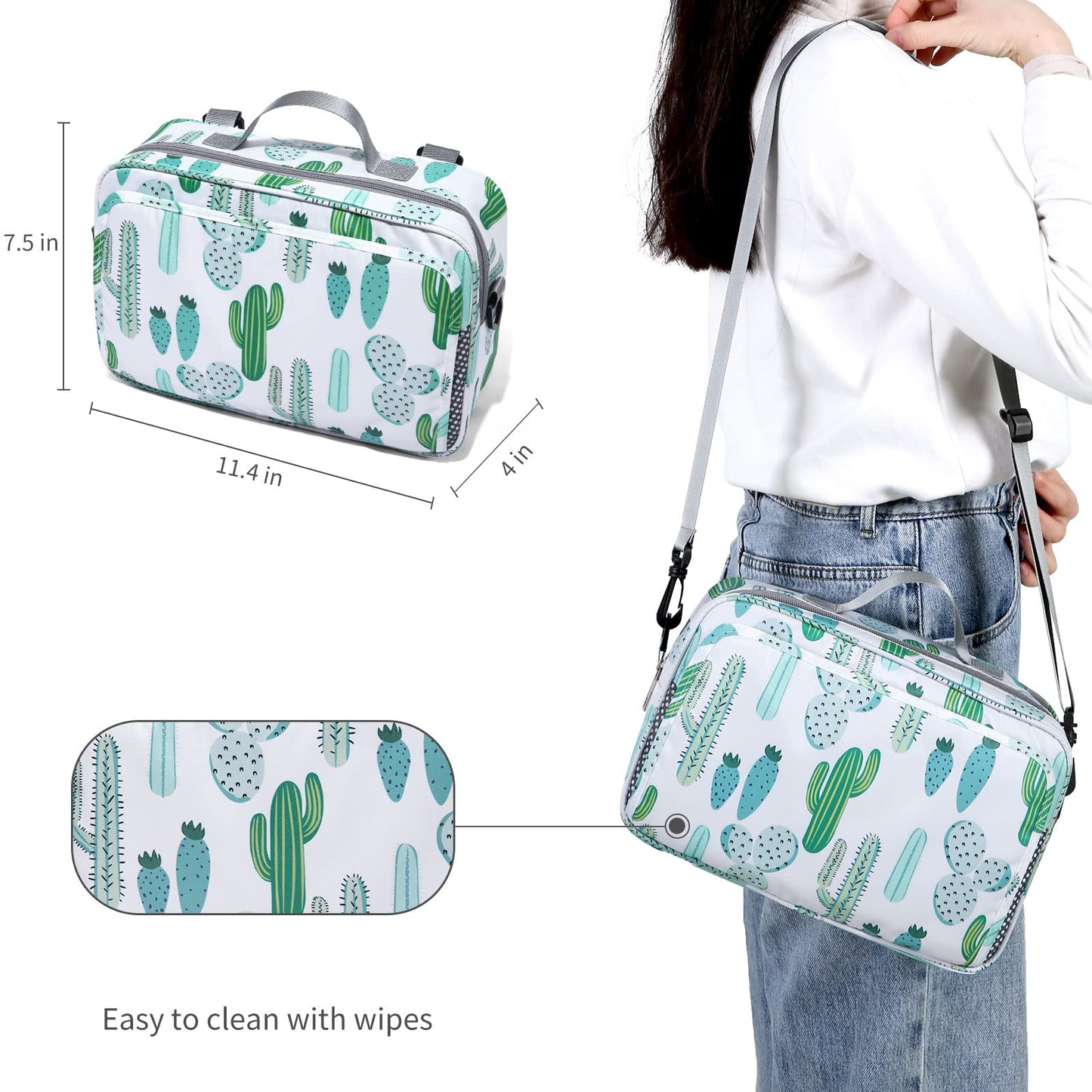 Non-Slip Stroller Organizer Bag For Diapers With Insulated Pocket, Stroller Hooks And Adjustable Strap,Universal Fit Most Stroll