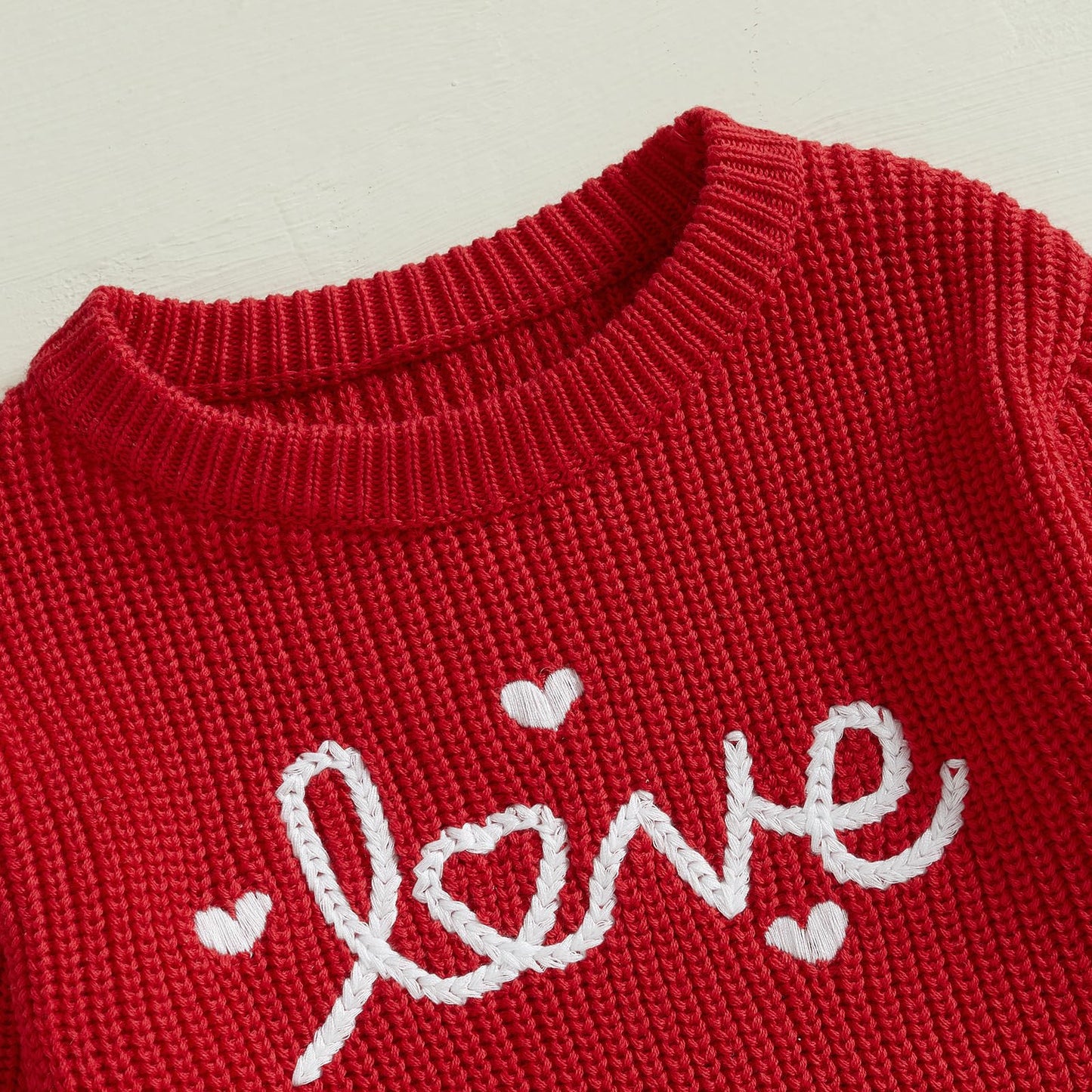 Adobabirl My First Valentines Day Baby Outfit Girl Boy Knit Sweater Bubble Romper Long Sleeve Jumpsuit Fall Winter Outfit (F Lov