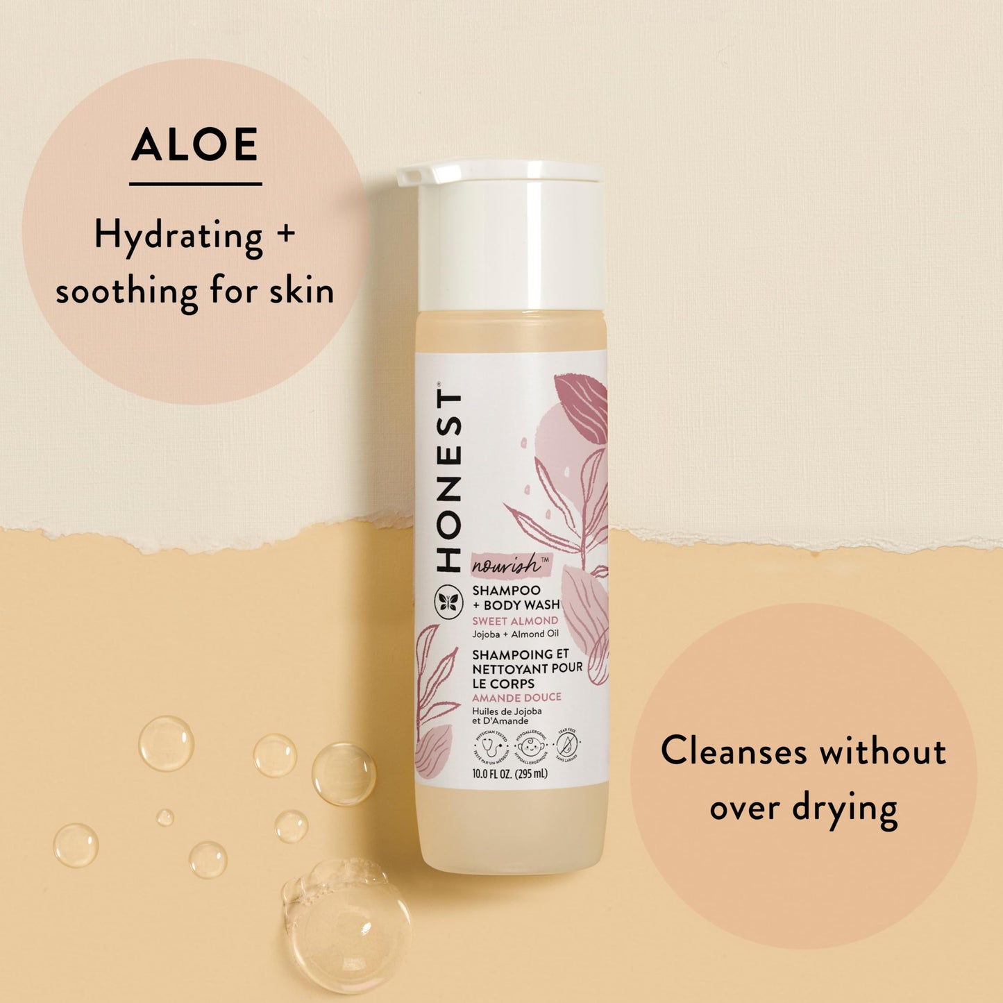 The Honest Company 2-In-1 Cleansing Shampoo + Body Wash And Face Lotion Bundle  Gentle For Baby  Naturally Derived  Sweet Almond