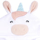 Gerber Baby 4 Piece Animal Character Hooded Towel And Washcloth Set, White Unicorn, One Size