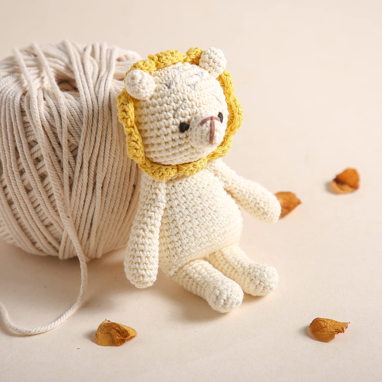 Natural Crochet Stuffed Animal for Babies Newborn Knitted Doll Baby Rattle Soft Cotton Sleep Toy Baby First Friend Gift for Baby