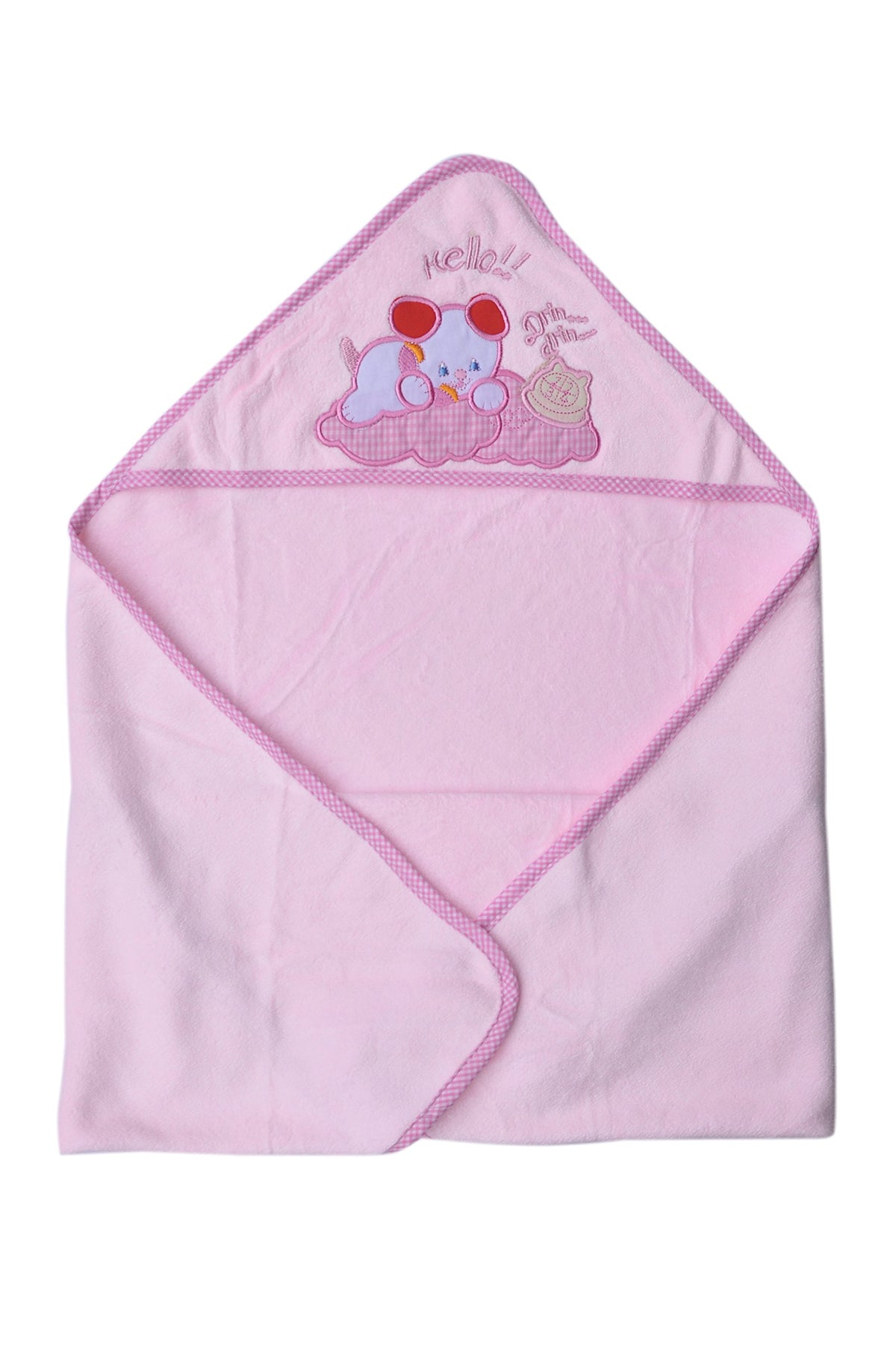 Good Luck 100% Soft Cotton Baby Hooded Towel for Bathing (Towel Baby Pink)