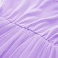 Lyxiof Girls Tutu Dress Casual Tulle Summer Solid Color Ruffle Sleeve Dress Purple 90Cm