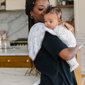 Baby Burp Cloth Large 21''X10'' Size Premium Absorbent Triple Layer 3-Pack Gift Set 'Gage' By Copper Pearl