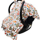 Dear Baby Gear Deluxe Baby Car Seat Canopy Cover, Tribal Woodland Forest Animals, Dot, White