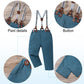Yallet Toddler Baby Boy Clothes Suit Gentleman Wedding Outfits, Formal Dress Shirt+Bowtie+Suspender Pants(Blue Print, 2-3T)