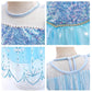 Rexreii Girls Frozen Elsa Princess Dress Halloween Costume Christmas Birthday Evening Party Ball Gown W/Accessories Blue 10-11T