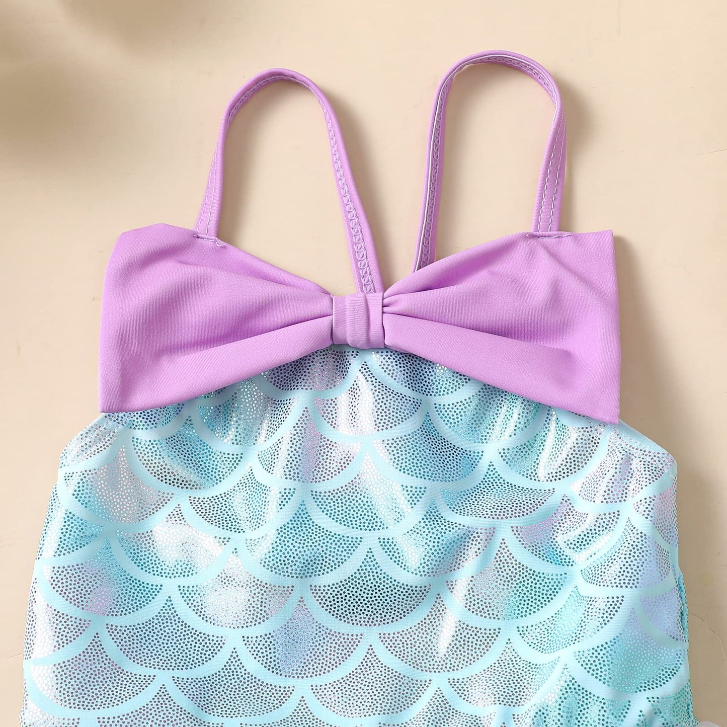 Zfzdren 3M-6Y Infant Baby Girls Mermaid Swimwear Toddler Girl Mermaid Tulle Bathing Suit Kids Beach Bikini Outfits (18-24 Months