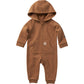 Carhartt Boys Long-Sleeve Zip-Front Hooded Coverall, Carhartt Brown, 18 Months
