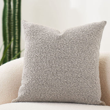 Domvitus Luxury Decorative Throw Pillow Cover 18 X 18 Inch Textured Boucle Square Sofa Couch Pillow For Living Room Woven Accent