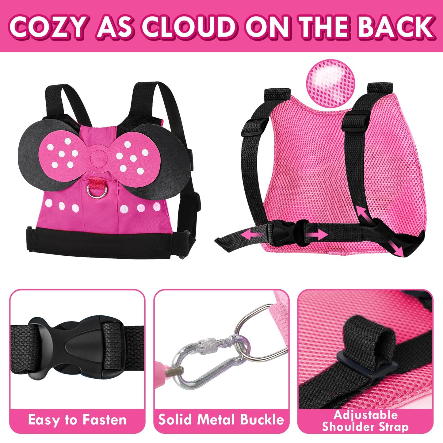 Lehoo Castle Toddlers Leash For Walking + Key Lock Design Anti Lost Wrist Link, 3 In 1 Baby Leash Kids Wrist Link For Toddlers,