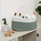Comfy Cubs Rope Diaper Caddy Organizer 8.5' X 15' X 8' - Large Baby Diaper Basket With 3 Spacious Compartments - Stylish Cott