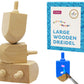The Dreidel Company Hanukkah Wooden Dreidel, Design Your Own 3' Inch Wooden Chanukah Dreidel, Unfinished Natural Wood Dreidels