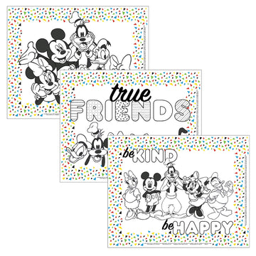 Disney Baby By J.L. Childress Disposable Colorme Placemats, 24 Pack - Paper Stick-On Placemats With Coloring Fun, Airplane Tray
