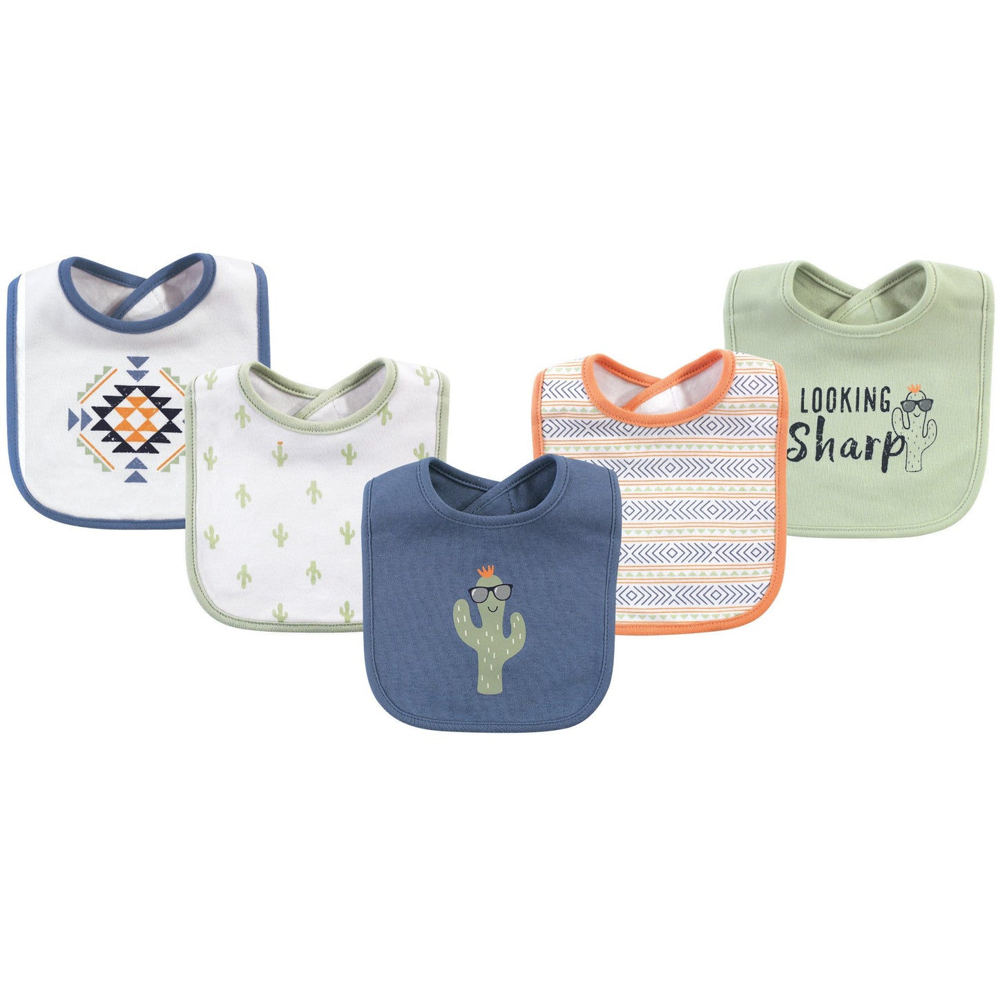 Hudson Baby Unisex Baby Cotton Bibs, Cactus, One Size