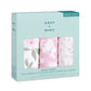 Aden + Anais Classic Boutique Washcloth Set, Super Soft 100% Cotton Muslin, 3-Pack, Ma Fleur